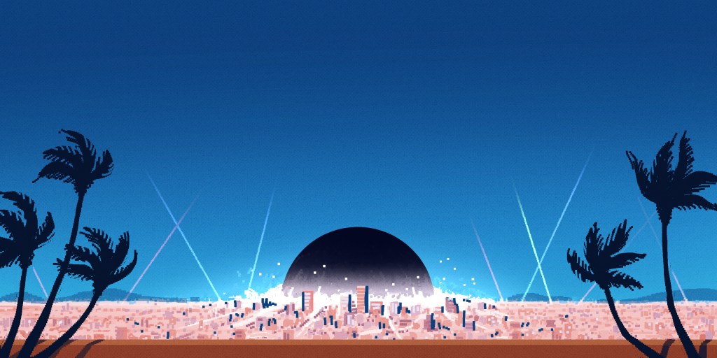 Illustration for "The day the bubble burst: ‘Akira’ and Japan’s economic ‘miracle’" by Kalden Dhatsenpa. Canadian Dimension